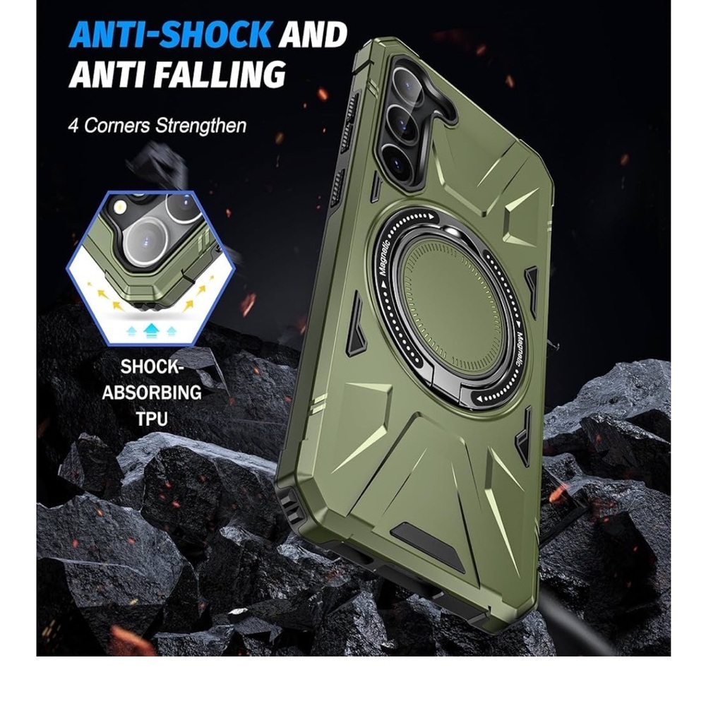 ❤️NWT- Green Rugged Phone Case with Ring Holder and Reinforced Corners - Picture 2 of 8